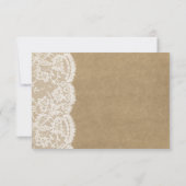 Cartes RSVP de la collection Mariage Kraft & Lace (Dos)