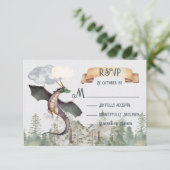 Cartes RSVP de la forêt enchantée du dragon de la  (Debout devant)