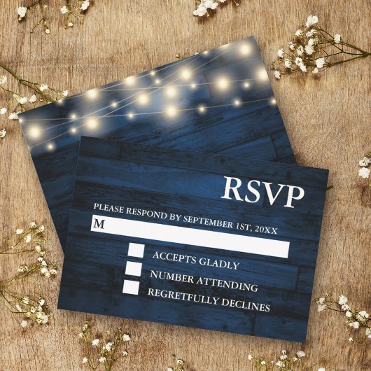 Cartes RSVP de la Marine Rustique