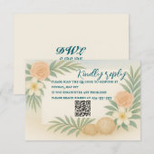 Cartes RSVP de marée et de fleur du budget (Devant / Derrière)