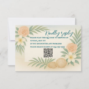 Cartes RSVP de marée et de fleur du budget