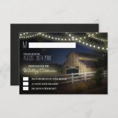 Cartes RSVP de mariage à la grange rustique avec g (Devant / Derrière)