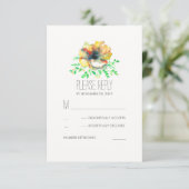 Cartes RSVP de mariage à l'aquarelle florale (Debout devant)