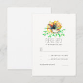 Cartes RSVP de mariage à l'aquarelle florale (Devant / Derrière)