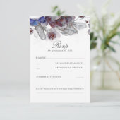 Cartes RSVP de mariage à l'aquarelle florale (Debout devant)