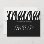 Cartes RSVP de mariage à rayures modernistes noir (Devant)