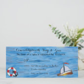 Cartes RSVP de mariage à thème de bateau à voile a (Debout devant)