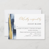 Cartes rsvp de mariage Abstraites | Aquarelle doré (Devant)