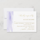 Cartes rsvp de mariage Abstraites | Aquarelle doré (Devant)