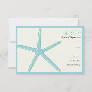 Cartes RSVP de Mariage Aquamarine Starfish