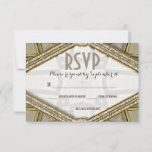 Cartes RSVP de mariage Art Déco Diamants Goldy (Dos)