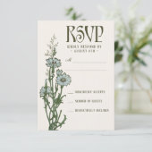 Cartes RSVP de mariage | Art Nouveau Floral (Debout devant)