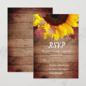 Cartes RSVP de mariage au tournesol rustique (Devant / Derrière)