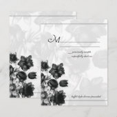 Cartes RSVP de mariage aux fleurs élégantes (Devant / Derrière)
