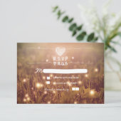 Cartes RSVP de mariage aux lucioles romantiques (Debout devant)