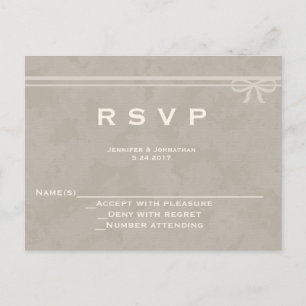 Cartes RSVP de mariage avant rustique