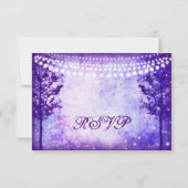 Cartes RSVP de mariage avec cordes d'arbres violet (Dos)