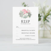 Cartes RSVP de mariage avec des succulentes et des (Debout devant)