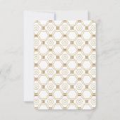 Cartes RSVP de mariage blanc Art Déco (Dos)