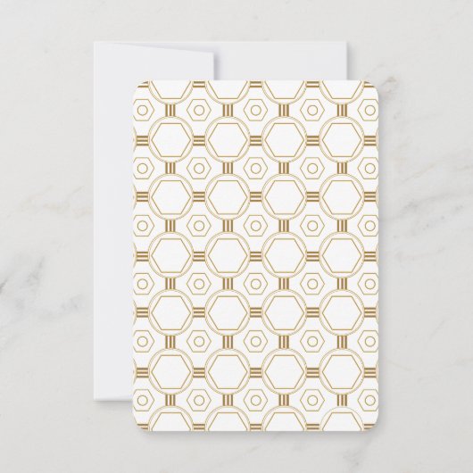 Cartes RSVP de mariage blanc Art Déco personnalisé (Dos)