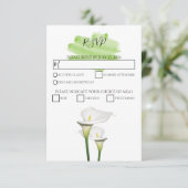 Cartes RSVP de mariage blanc Calla Lilies Aquarell (Debout devant)