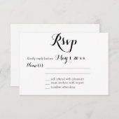 Cartes RSVP de mariage blanc clair (Devant / Derrière)