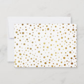 Cartes RSVP de mariage blanc et or Confetti Foil (Dos)