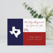 Cartes RSVP de mariage blanc rouge du Texas (Debout devant)