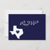 Cartes RSVP de mariage blanc rouge du Texas (Dos)