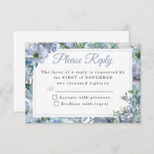 Cartes RSVP de mariage bleu bleu Dusty (Devant / Derrière)