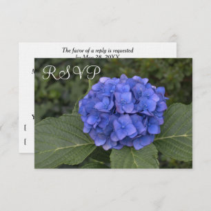 Cartes RSVP de mariage Blue Hydrangea Floral