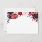 Cartes RSVP de mariage Blush Peony de Bourgogne Ma (Dos)