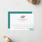 Cartes RSVP de mariage botanique Feuilles d'aquare (Devant/Arrière en situation)