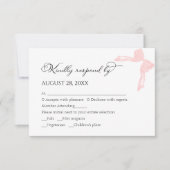 Cartes RSVP de mariage | Calligraphie rose (Devant)