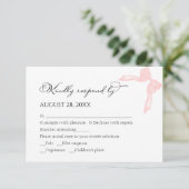 Cartes RSVP de mariage | Calligraphie rose (Debout devant)