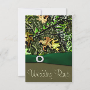 Cartes RSVP de Mariage Camo Chasse Vert Chasseur