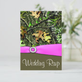 Cartes RSVP de Mariage Camo de Chasse Rose Clair C (Debout devant)