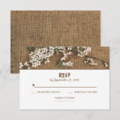 Cartes RSVP de mariage campagnard de burlap rustiq (Devant / Derrière)