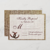 Cartes RSVP de Mariage campagnard en fer à cheval  (Devant / Derrière)