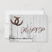 Cartes RSVP de Mariage campagnard en fer à cheval (Dos)