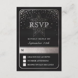 Cartes RSVP de Mariage Céleste (Argent)