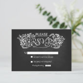 cartes RSVP de mariage Chalkboard (Debout devant)
