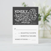 cartes RSVP de mariage Chalkboard (Debout devant)