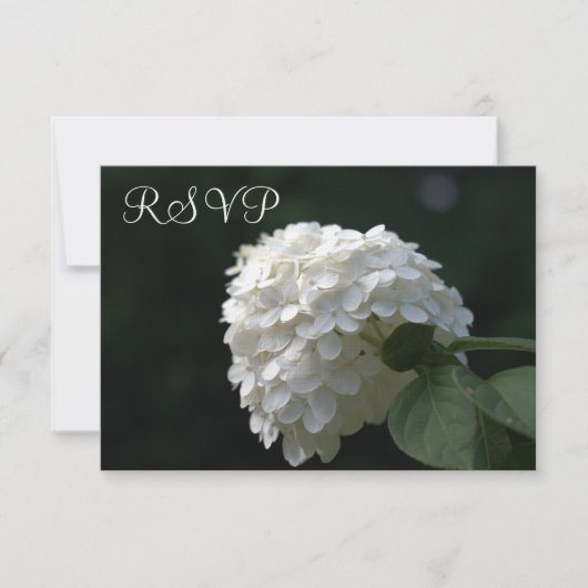 Cartes RSVP de mariage Chaux Blanches Hydrangea (Devant)