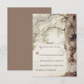 Cartes RSVP de mariage coeur d'arbre rustique (Devant / Derrière)