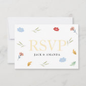 Cartes RSVP de mariage coloré joyeux (Devant)