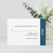 Cartes RSVP de mariage couleur en gras - Marine (Debout devant)