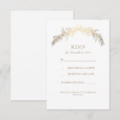 Cartes RSVP de mariage Couronne de Laurier Dorée (Devant / Derrière)