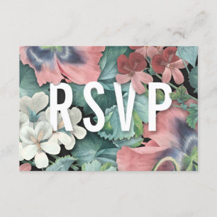Cartes RSVP de mariage d'acceptation botanique