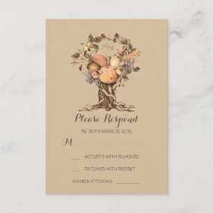 Cartes RSVP de mariage d'automne